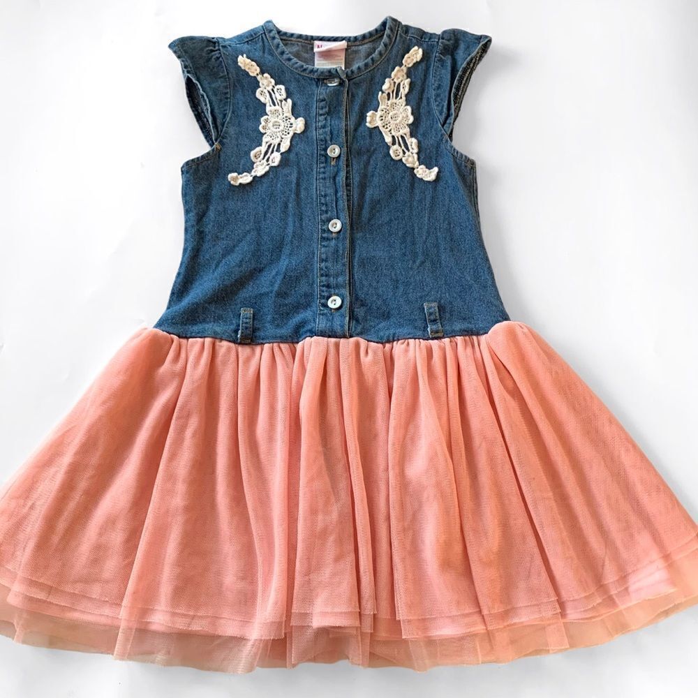 Denim & Tulle Sleeveless Dress